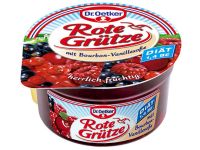 Rote Grutze (fructe zdrobite) si crema de vanilie Dr. Oetker